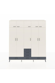 Hyperion Dolap 6 Raflı 6 Çekmeceli 4 Askılı 220x44x243 Aytaşı-Aytaşı/Antrasit