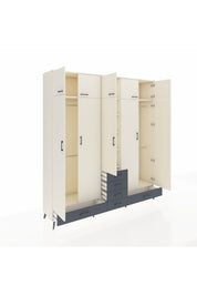 Hyperion Dolap 6 Raflı 6 Çekmeceli 4 Askılı 220x44x243 Aytaşı-Aytaşı/Antrasit