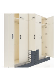 Hyperion Dolap 6 Raflı 6 Çekmeceli 4 Askılı 220x44x243 Aytaşı-Aytaşı/Antrasit