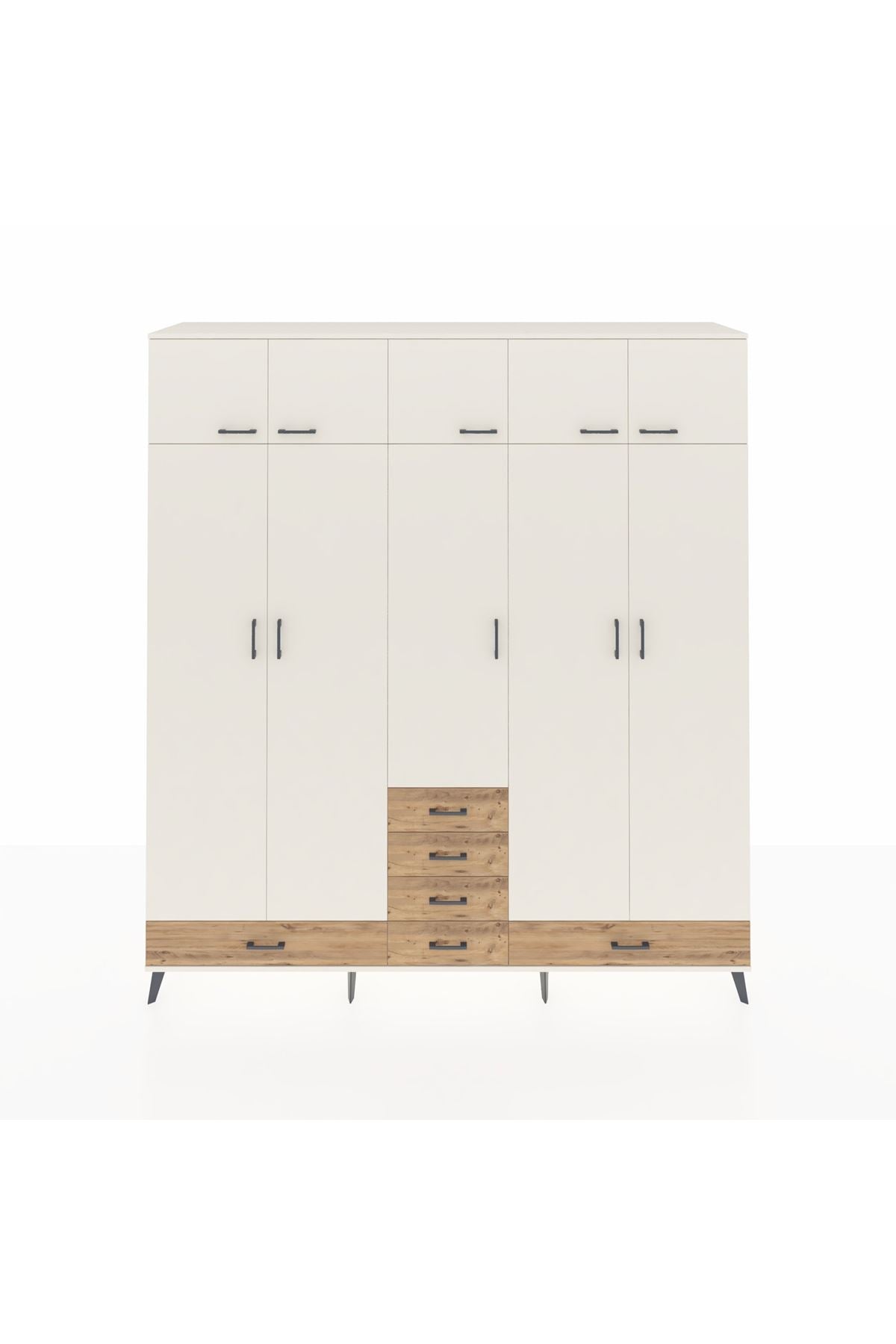 Hyperion Dolap 6 Raflı 6 Çekmeceli 4 Askılı 220x44x243 Aytaşı-Aytaşı/Çam