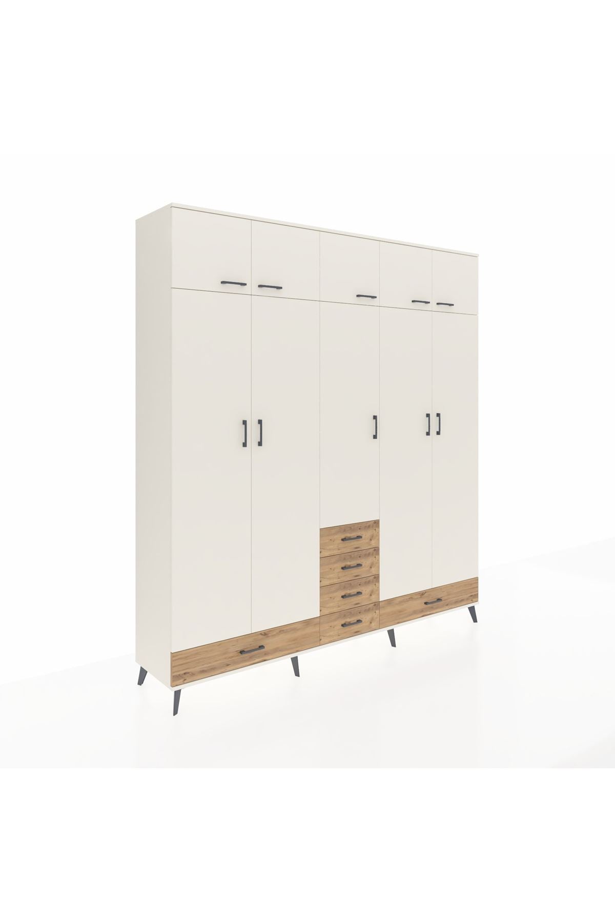 Hyperion Dolap 6 Raflı 6 Çekmeceli 4 Askılı 220x44x243 Aytaşı-Aytaşı/Çam