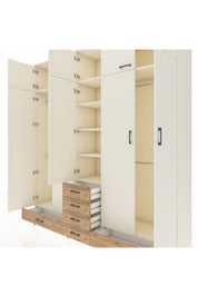 Hyperion Dolap 6 Raflı 6 Çekmeceli 4 Askılı 220x44x243 Aytaşı-Aytaşı/Çam