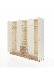 Hyperion Dolap 6 Raflı 6 Çekmeceli 4 Askılı 220x44x243 Aytaşı-Aytaşı/Çam