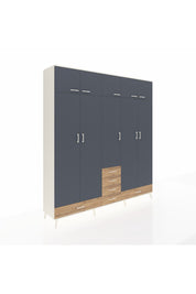 Hyperion Dolap 6 Raflı 6 Çekmeceli 4 Askılı 220x44x243 Aytaşı-Antrasit/Çam