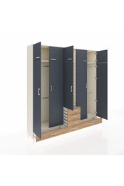 Hyperion Dolap 6 Raflı 6 Çekmeceli 4 Askılı 220x44x243 Aytaşı-Antrasit/Çam