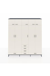 Hyperion Dolap 6 Raflı 6 Çekmeceli 4 Askılı 220x44x243 Antrasit-Aytaşı/Aytaşı