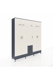 Hyperion Dolap 6 Raflı 6 Çekmeceli 4 Askılı 220x44x243 Antrasit-Aytaşı/Antrasit