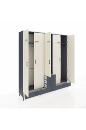 Hyperion Dolap 6 Raflı 6 Çekmeceli 4 Askılı 220x44x243 Antrasit-Aytaşı/Antrasit