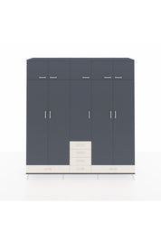 Hyperion Dolap 6 Raflı 6 Çekmeceli 4 Askılı 220x44x243 Antrasit-Antrasit/Aytaşı