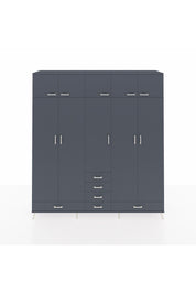 Hyperion Dolap 6 Raflı 6 Çekmeceli 4 Askılı 220x44x243 Antrasit-Antrasit/Antrasit