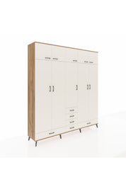 Hyperion Dolap 6 Raflı 6 Çekmeceli 4 Askılı 220x44x243 Çam-Aytaşı/Aytaşı