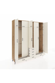 Hyperion Dolap 6 Raflı 6 Çekmeceli 4 Askılı 220x44x243 Çam-Aytaşı/Aytaşı