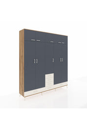 Hyperion Dolap 6 Raflı 6 Çekmeceli 4 Askılı 220x44x243 Çam-Antrasit/Aytaşı