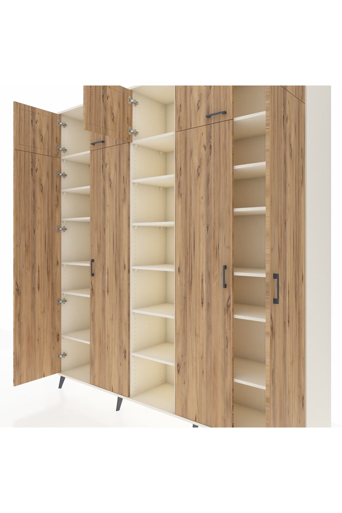 Hyperion Dolap 18 Raflı 9 Kapaklı 220x44x243 Aytaşı-Çam/Aytaşı