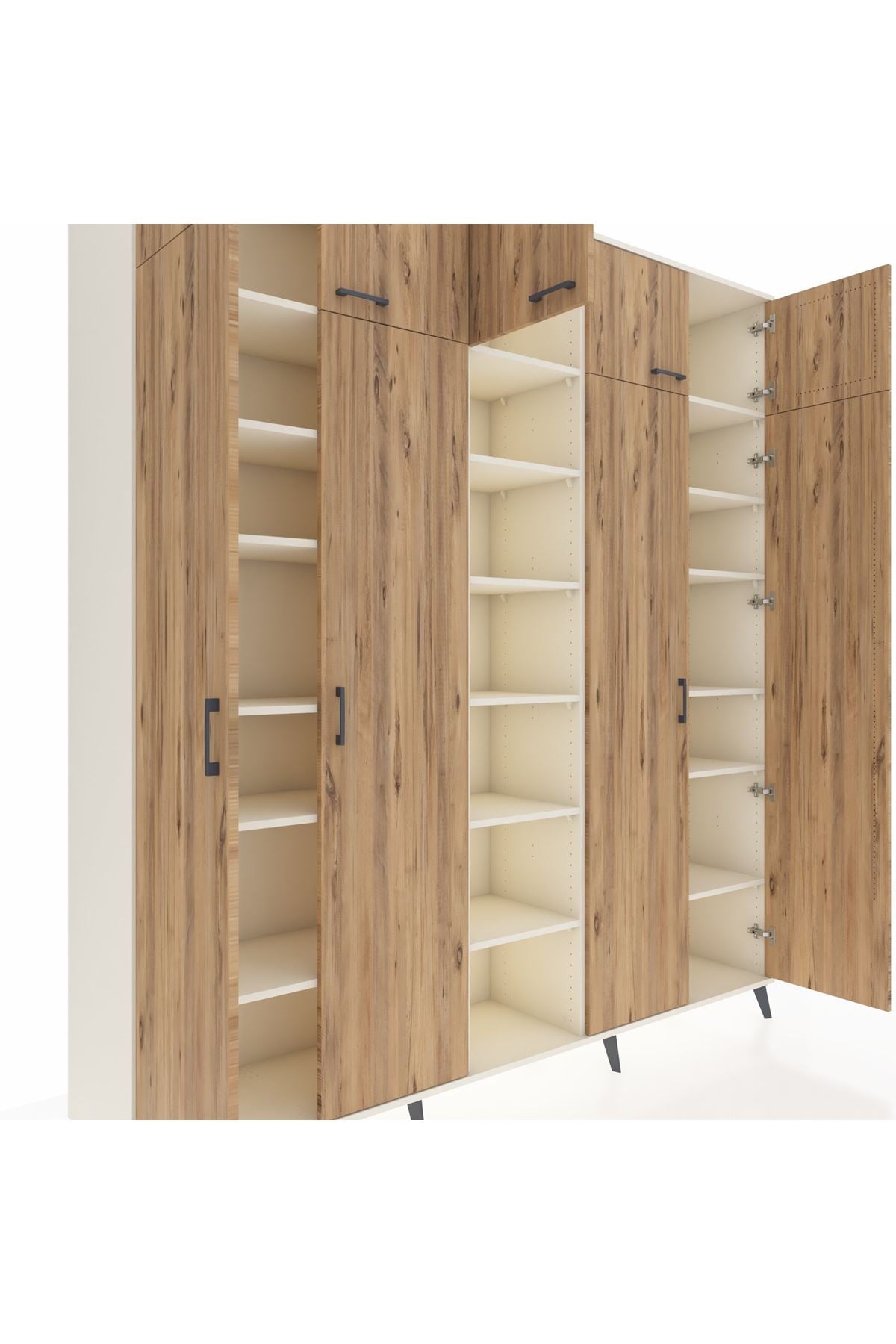 Hyperion Dolap 18 Raflı 9 Kapaklı 220x44x243 Aytaşı-Çam/Aytaşı