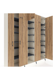 Hyperion Dolap 18 Raflı 9 Kapaklı 220x44x243 Aytaşı-Çam/Antrasit