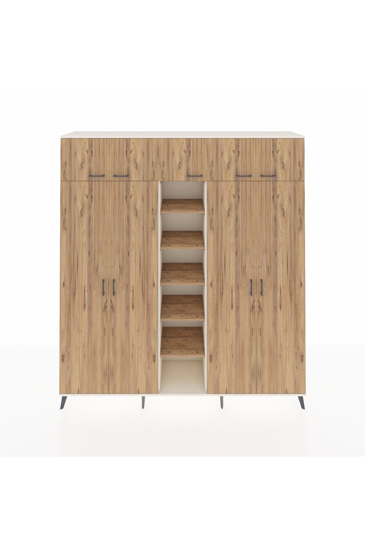 Hyperion Dolap 18 Raflı 9 Kapaklı 220x44x243 Aytaşı-Çam/Çam