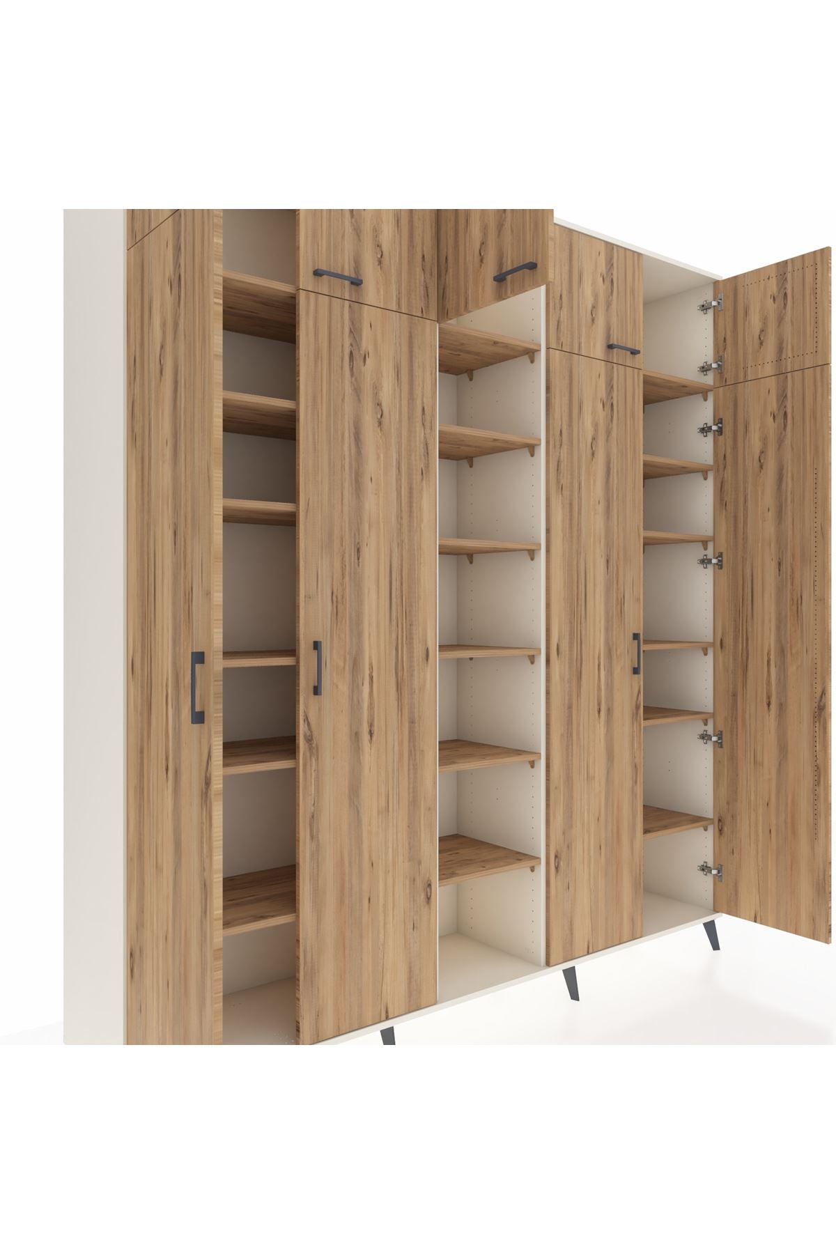 Hyperion Dolap 18 Raflı 9 Kapaklı 220x44x243 Aytaşı-Çam/Çam