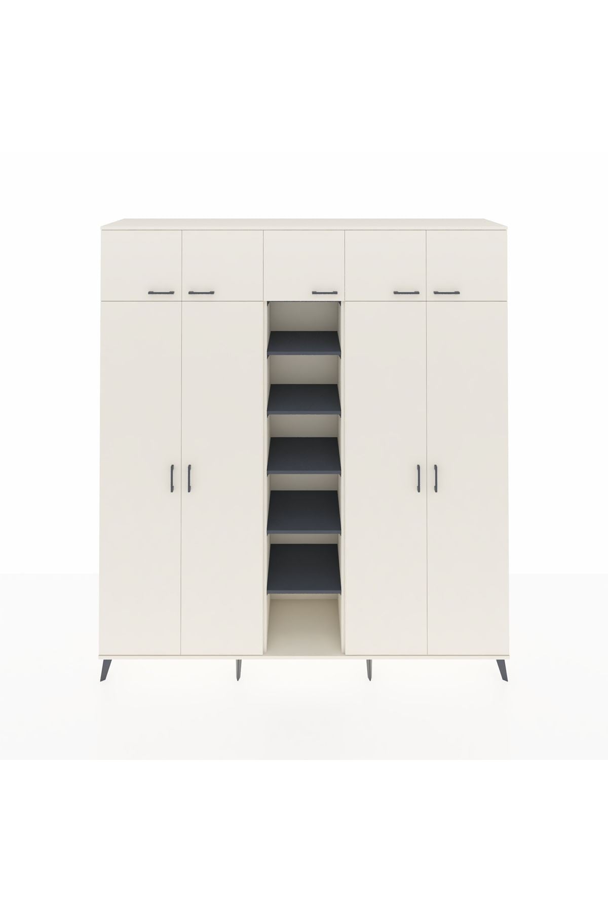 Hyperion Dolap 18 Raflı 9 Kapaklı 220x44x243 Aytaşı-Aytaşı/Antrasit