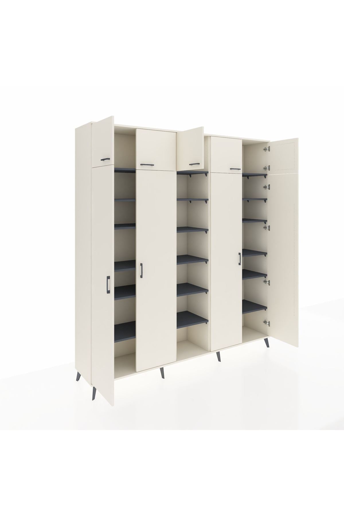 Hyperion Dolap 18 Raflı 9 Kapaklı 220x44x243 Aytaşı-Aytaşı/Antrasit