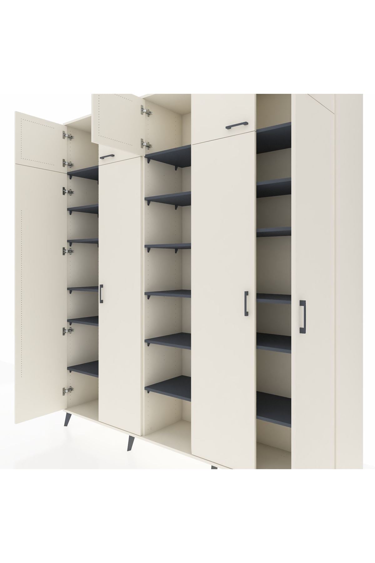 Hyperion Dolap 18 Raflı 9 Kapaklı 220x44x243 Aytaşı-Aytaşı/Antrasit