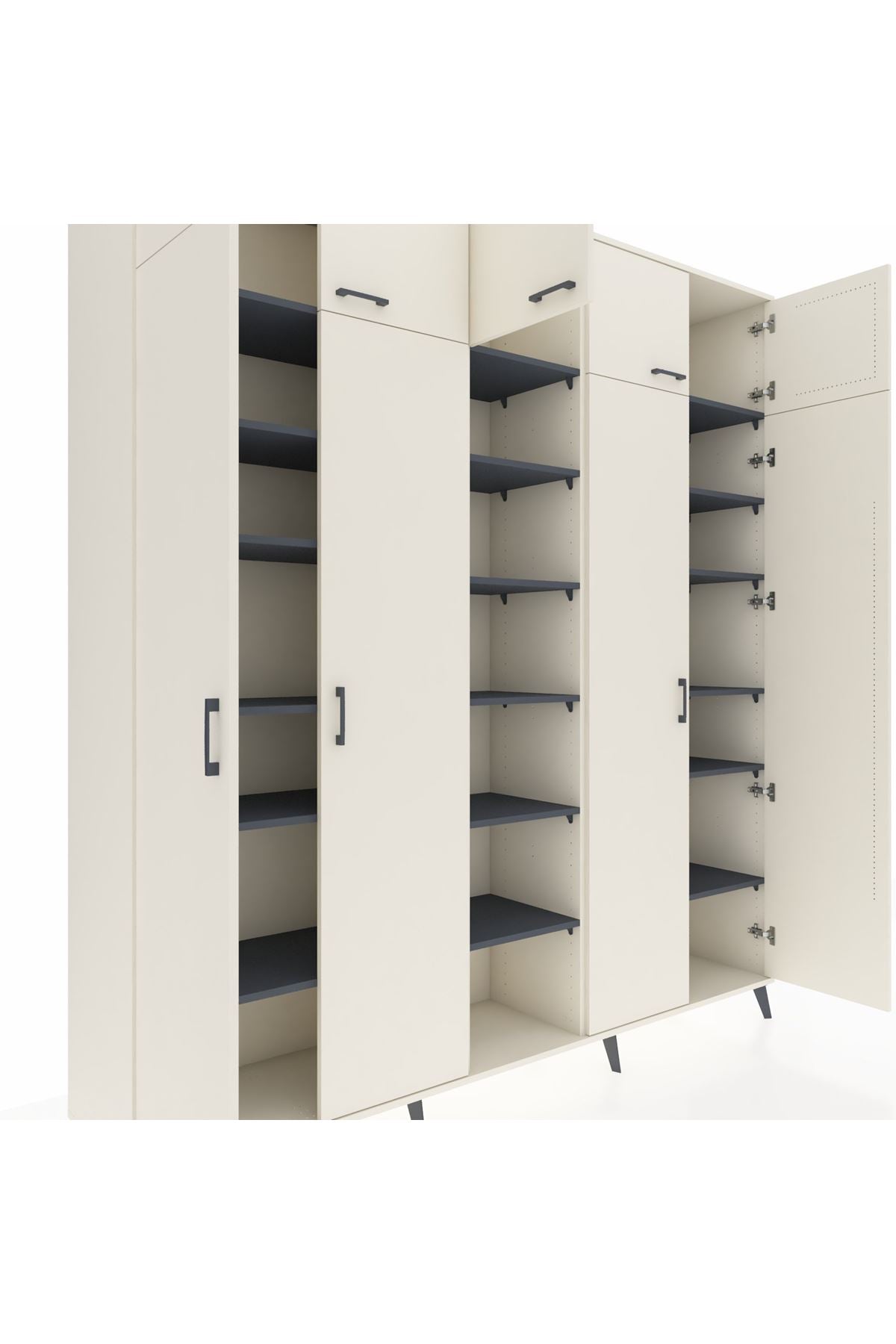 Hyperion Dolap 18 Raflı 9 Kapaklı 220x44x243 Aytaşı-Aytaşı/Antrasit