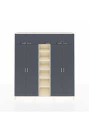 Hyperion Dolap 18 Raflı 9 Kapaklı 220x44x243 Aytaşı-Antrasit/Aytaşı