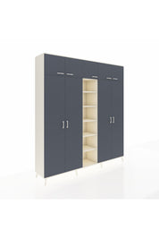 Hyperion Dolap 18 Raflı 9 Kapaklı 220x44x243 Aytaşı-Antrasit/Aytaşı