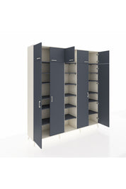 Hyperion Dolap 18 Raflı 9 Kapaklı 220x44x243 Aytaşı-Antrasit/Antrasit