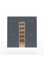 Hyperion Dolap 18 Raflı 9 Kapaklı 220x44x243 Aytaşı-Antrasit/Çam