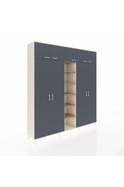 Hyperion Dolap 18 Raflı 9 Kapaklı 220x44x243 Aytaşı-Antrasit/Çam