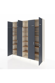 Hyperion Dolap 18 Raflı 9 Kapaklı 220x44x243 Aytaşı-Antrasit/Çam