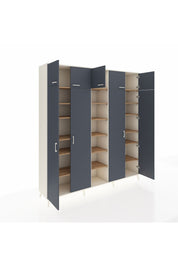 Hyperion Dolap 18 Raflı 9 Kapaklı 220x44x243 Aytaşı-Antrasit/Çam