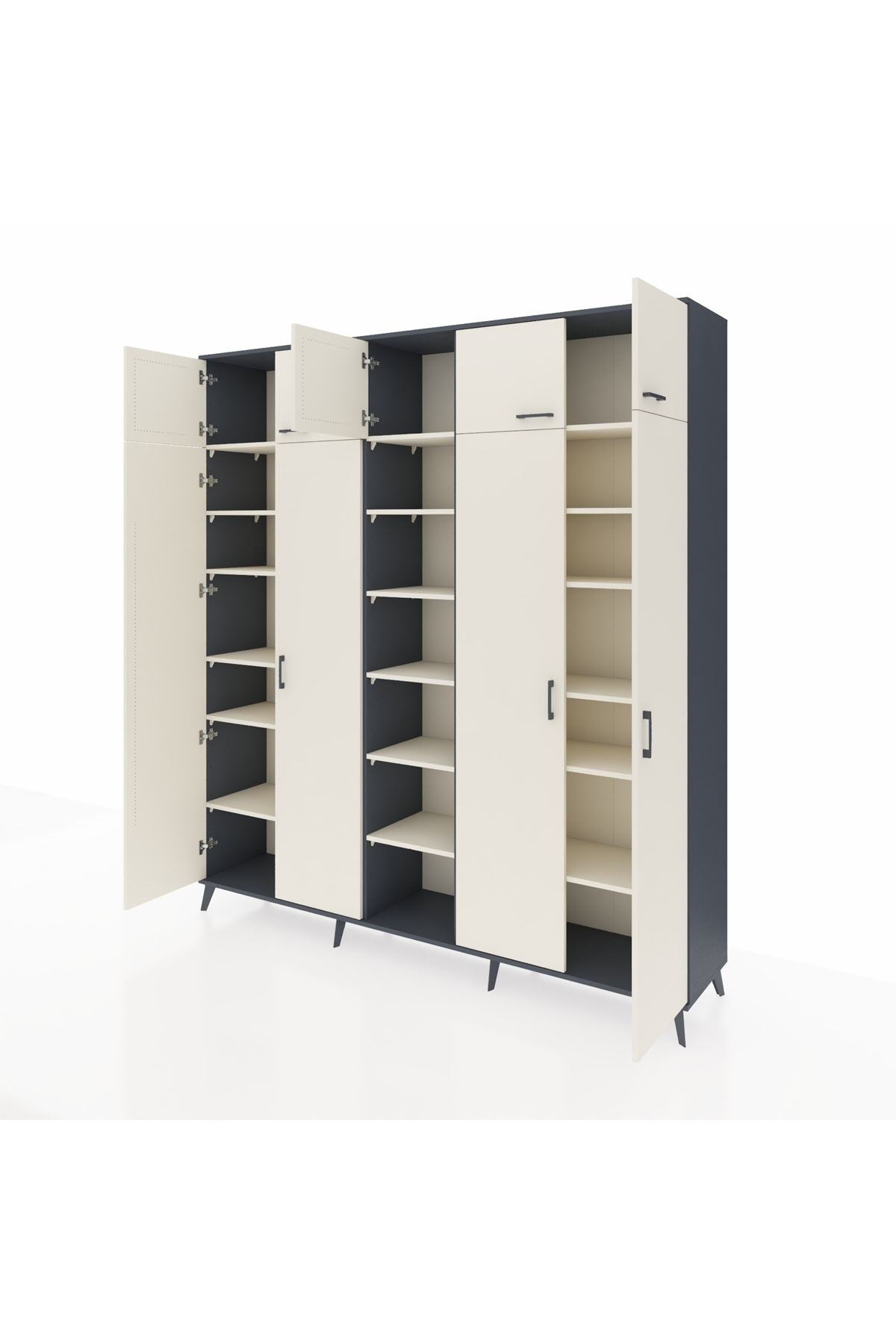 Hyperion Dolap 18 Raflı 9 Kapaklı 220x44x243 Antrasit-Aytaşı/Aytaşı