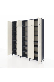 Hyperion Dolap 18 Raflı 9 Kapaklı 220x44x243 Antrasit-Aytaşı/Antrasit