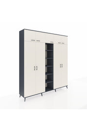 Hyperion Dolap 18 Raflı 9 Kapaklı 220x44x243 Antrasit-Aytaşı/Antrasit