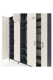 Hyperion Dolap 18 Raflı 9 Kapaklı 220x44x243 Antrasit-Aytaşı/Antrasit