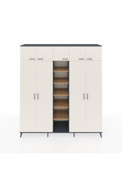 Hyperion Dolap 18 Raflı 9 Kapaklı 220x44x243 Antrasit-Aytaşı/Çam