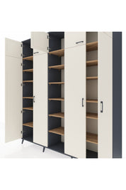 Hyperion Dolap 18 Raflı 9 Kapaklı 220x44x243 Antrasit-Aytaşı/Çam