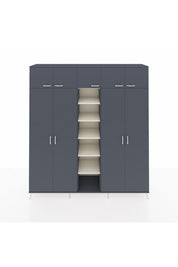 Hyperion Dolap 18 Raflı 9 Kapaklı 220x44x243 Antrasit-Antrasit/Aytaşı