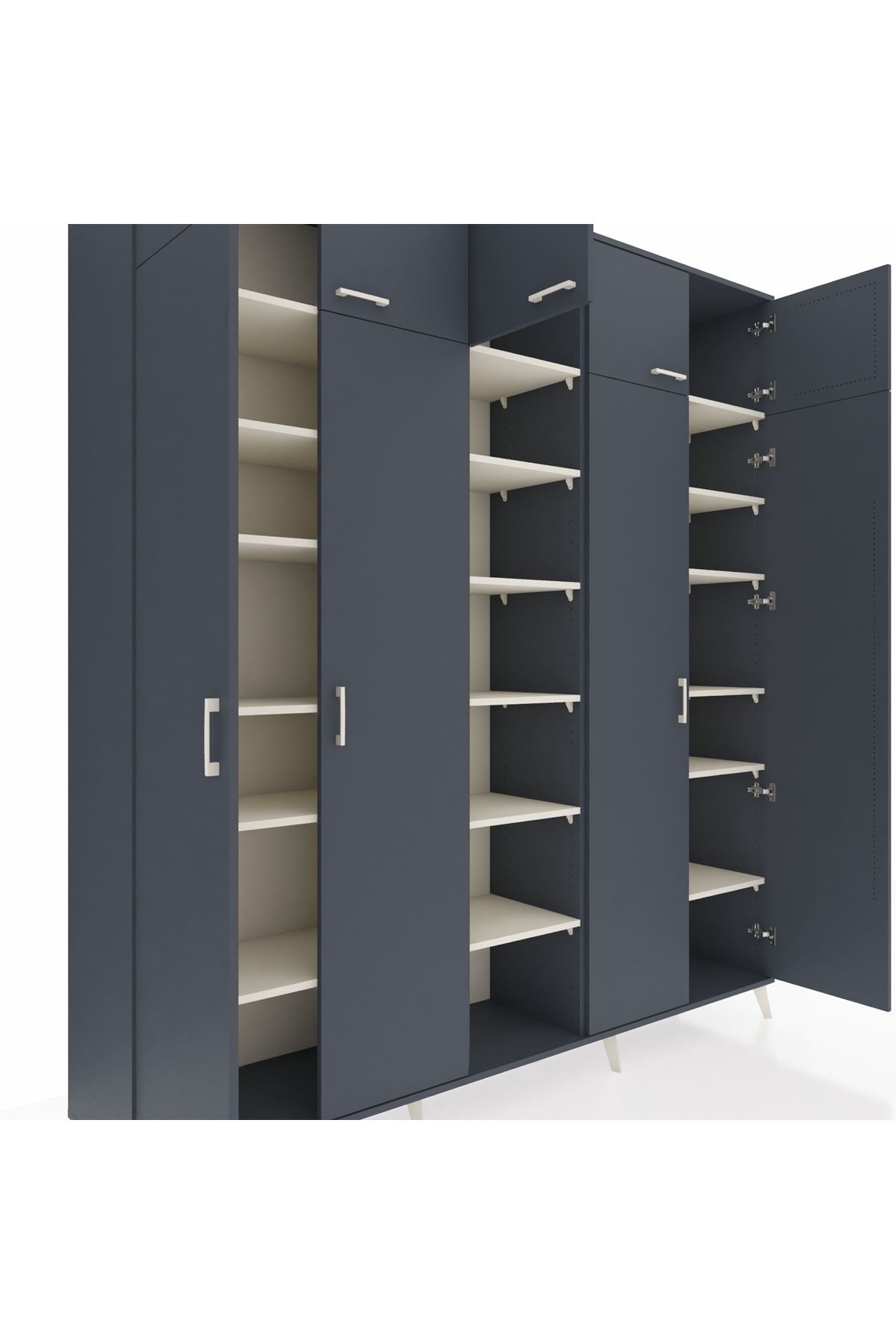 Hyperion Dolap 18 Raflı 9 Kapaklı 220x44x243 Antrasit-Antrasit/Aytaşı