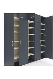 Hyperion Dolap 18 Raflı 9 Kapaklı 220x44x243 Antrasit-Antrasit/Aytaşı