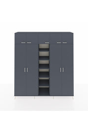 Hyperion Dolap 18 Raflı 9 Kapaklı 220x44x243 Antrasit-Antrasit/Antrasit