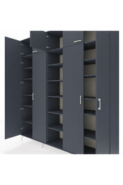 Hyperion Dolap 18 Raflı 9 Kapaklı 220x44x243 Antrasit-Antrasit/Antrasit