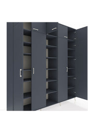 Hyperion Dolap 18 Raflı 9 Kapaklı 220x44x243 Antrasit-Antrasit/Antrasit