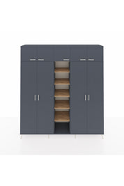 Hyperion Dolap 18 Raflı 9 Kapaklı 220x44x243 Antrasit-Antrasit/Çam