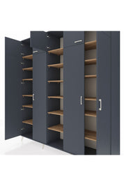 Hyperion Dolap 18 Raflı 9 Kapaklı 220x44x243 Antrasit-Antrasit/Çam