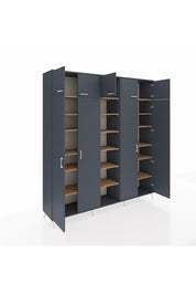 Hyperion Dolap 18 Raflı 9 Kapaklı 220x44x243 Antrasit-Antrasit/Çam