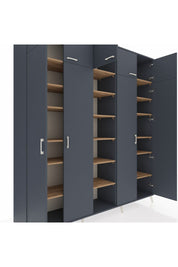 Hyperion Dolap 18 Raflı 9 Kapaklı 220x44x243 Antrasit-Antrasit/Çam