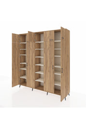 Hyperion Dolap 18 Raflı 9 Kapaklı 220x44x243 Çam-Çam/Aytaşı